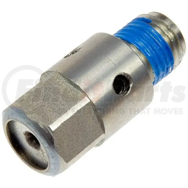 Metal grease fitting with blue thread sealant for Dorman Oil Pressure Valve, oil pressure part