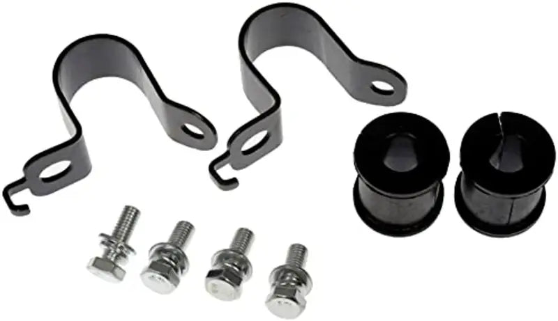Black metal clamps bolts and rubber bushings for Dorman Support Bushing 928-567