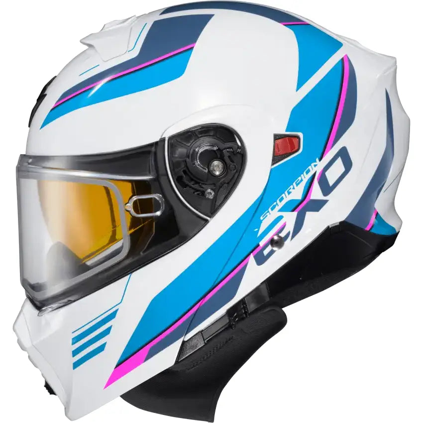 93-1024-SD Scorpion Exo Exo-Gt930 Cold Weather Helmet Modulus Wht/Blu Md (Dual Pane) - RV and Auto Parts