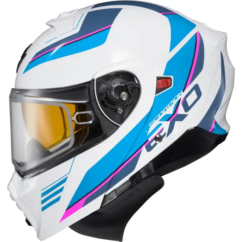 93-1026-SD Scorpion Exo Exo-Gt930 Cold Weather Helmet Modulus Wht/Blu Xl (Dual Pane) - RV and Auto Parts