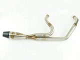 Stainless steel Sawicki 2In1 Tc Softail Shorty Cannon exhaust with black tip