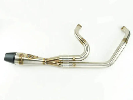 Stainless steel Sawicki 2In1 Tc Softail Shorty Cannon exhaust with black tip