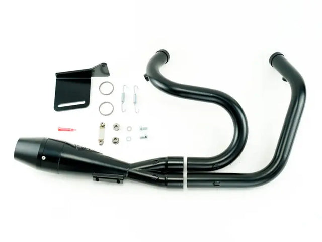 Black motorcycle exhaust system with headers and muffler for Sawicki 2In1 Tc Softail Shorty Black in stainless steel RV parts & accessories