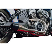 SAWICKI 930-01361 Indian Scout Shorty Brushed Ss W/ Blk End Cap