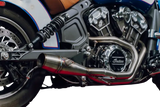 Stainless steel exhaust system for Indian Scout Shorty Cannon on Indian Scout motorcycle