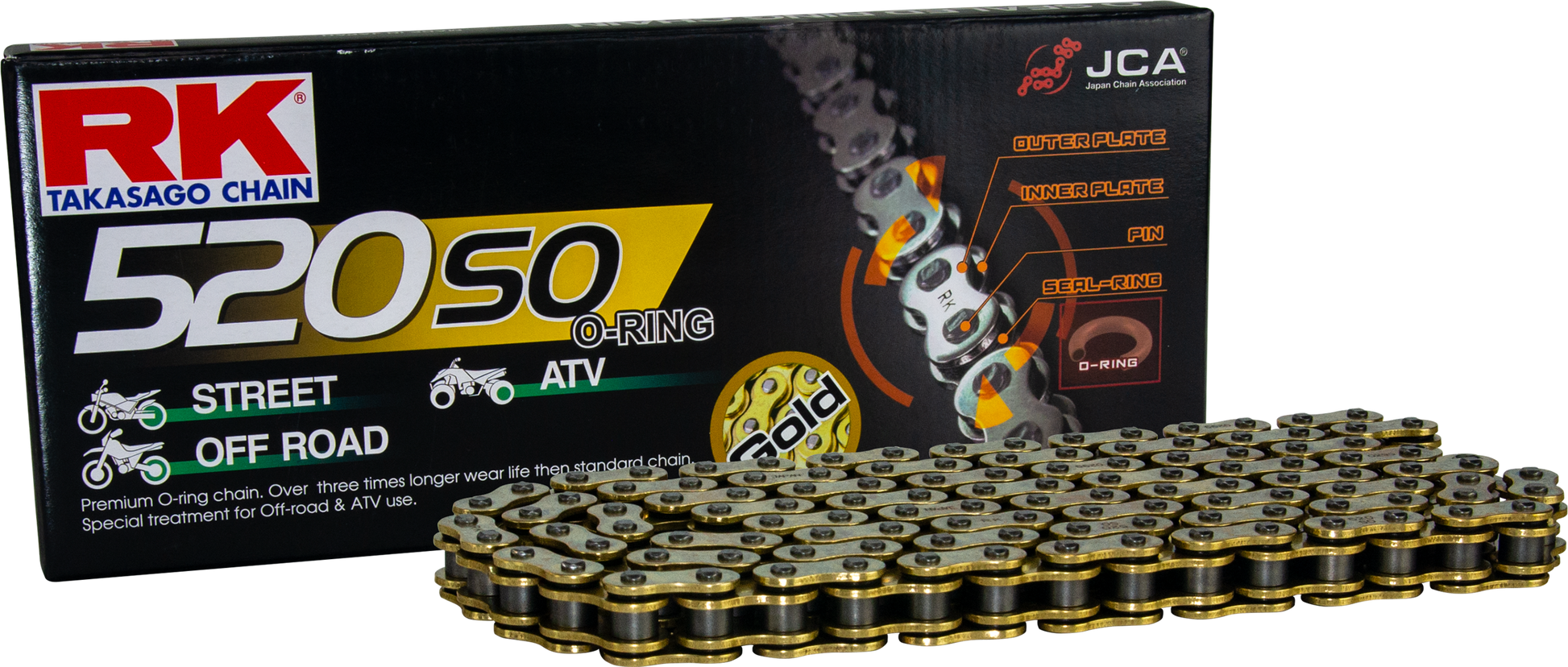 RK Excel GB520 SO Gold Drive Chain GB520SO-130 - Gold GB520SO 520 130