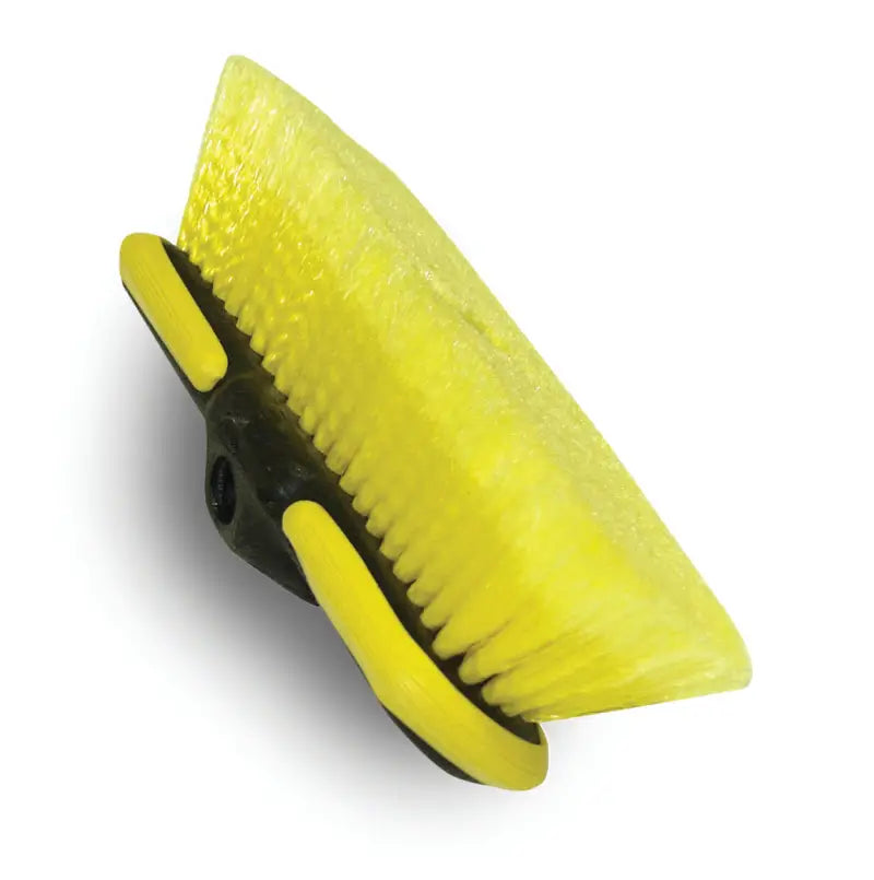 Yellow and black rotary surface cleaner brush head for a sparkling clean vehicle with durable construction
