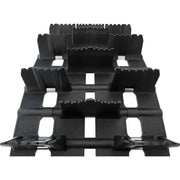Black rubber pitch Challngr snowmobile track with aggressive notched lug tips
