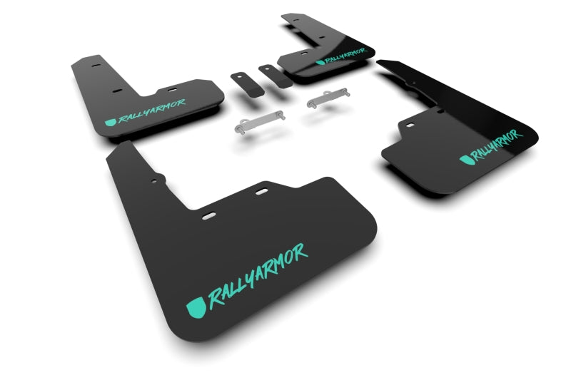 Rally Armor MF92-UR-BLK/TL-X Rally Armor 2022+ Subaru WRX Black UR Mud Flap Altered Font Teal Logo