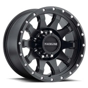 Raceline 934B 16x8 off-road wheel with matte finish and silver lug nuts