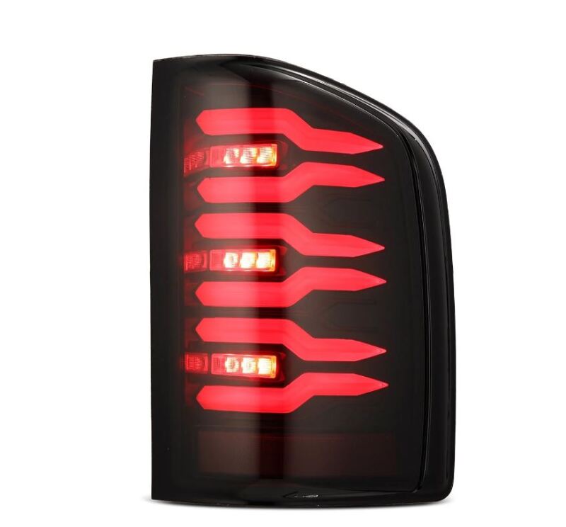 AlphaRex 620000 AlphaRex 07-14 Chevrolet Silverado 1500/2500HD/3500HD Luxx-Series LED Tail Lights Black/Red - 620000