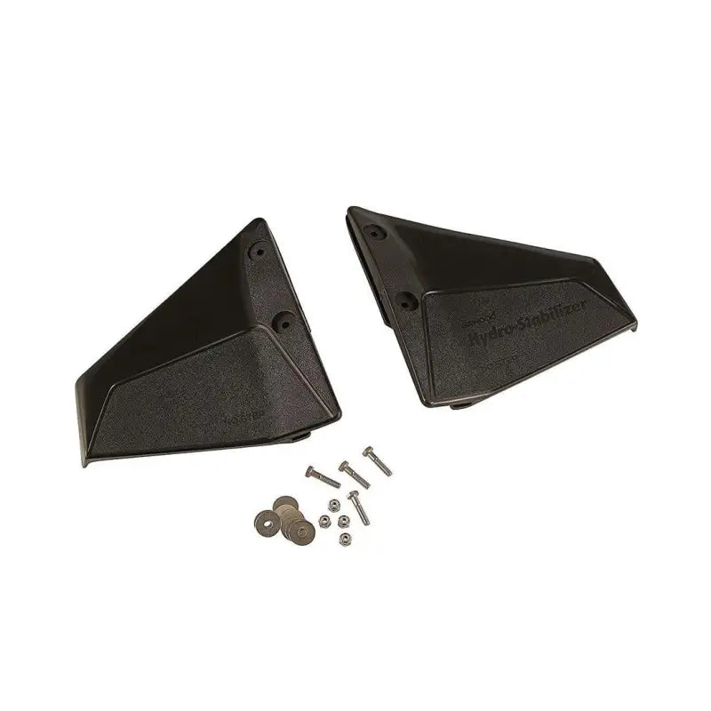 Black triangular Attwood Marine Hydrostabilizer with mounting hardware for boats