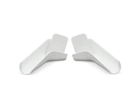 94173 B&B Molders Long Rain Gutter Spouts in white, designed for efficient water management and durability.