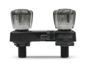 94204 B&B Molders Repl Shower Faucet - sleek black design with two clear, ribbed knobs for modern bathroom upgrade