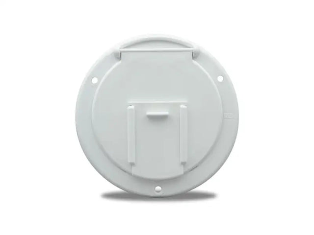 94328 B&B Molders Round Electric Cable Hatch with Back for premium electrical cable management, ideal for RV, automotive, powersports, off-road, marine, and truck accessories, ensuring neat cable installation and easy access, Inside RV, RV Parts Shop, Exterior Parts & Accessories, RV Electrical & Lighting, RV Electrical, AVADA - Best Sellers