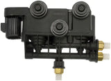 Black plastic air valve block with brass fittings for 949-471 Dorman Air Valve Block