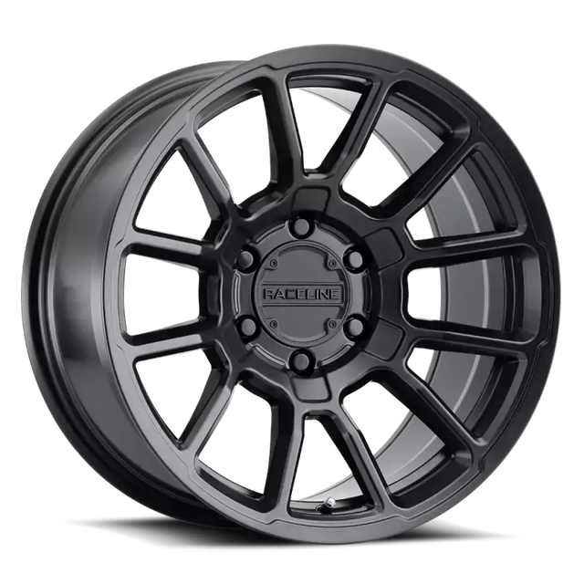 950B-89050 + 18 Raceline Gauge Satin Black 18X9 5X127 + 18Mm - Wheel
