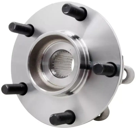 Silver car wheel hub with black studs for Dorman hub bearing assembly product