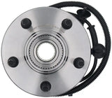 Silver wheel hub assembly with black bolts and sensor cable for 951-837 Dorman wheel hub brg