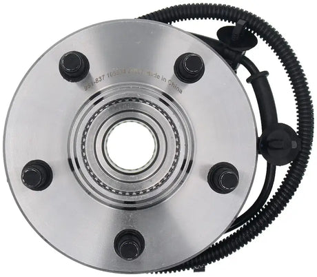 Silver wheel hub assembly with black bolts and sensor cable for 951-837 Dorman wheel hub brg