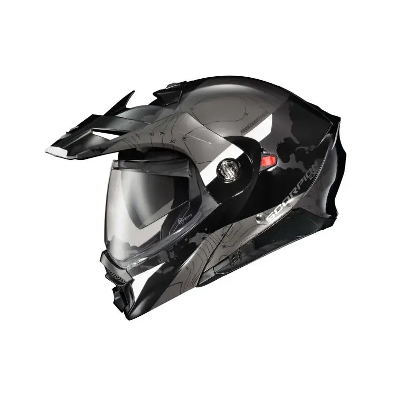 SCORPION EXO 96-1026 Exo At960 Modular Helmet Topographic Black/White Xl