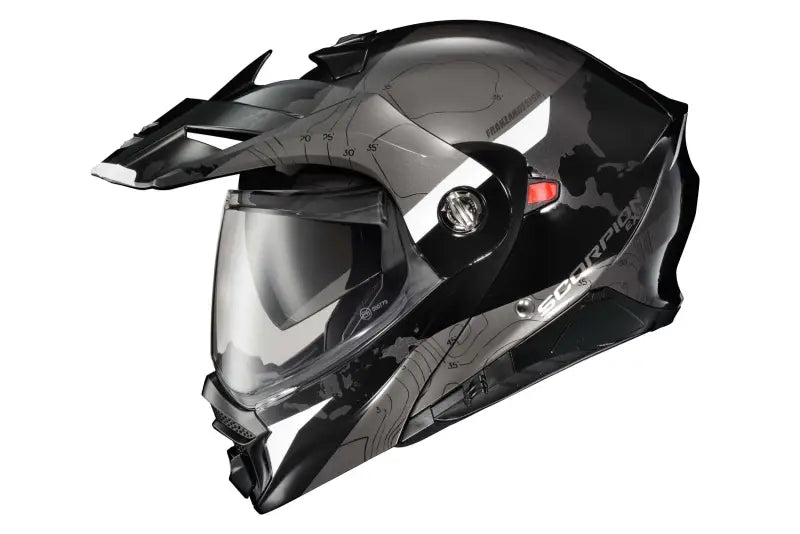 SCORPION EXO 96-1027 Exo At960 Modular Helmet Topographic Black/White 2x
