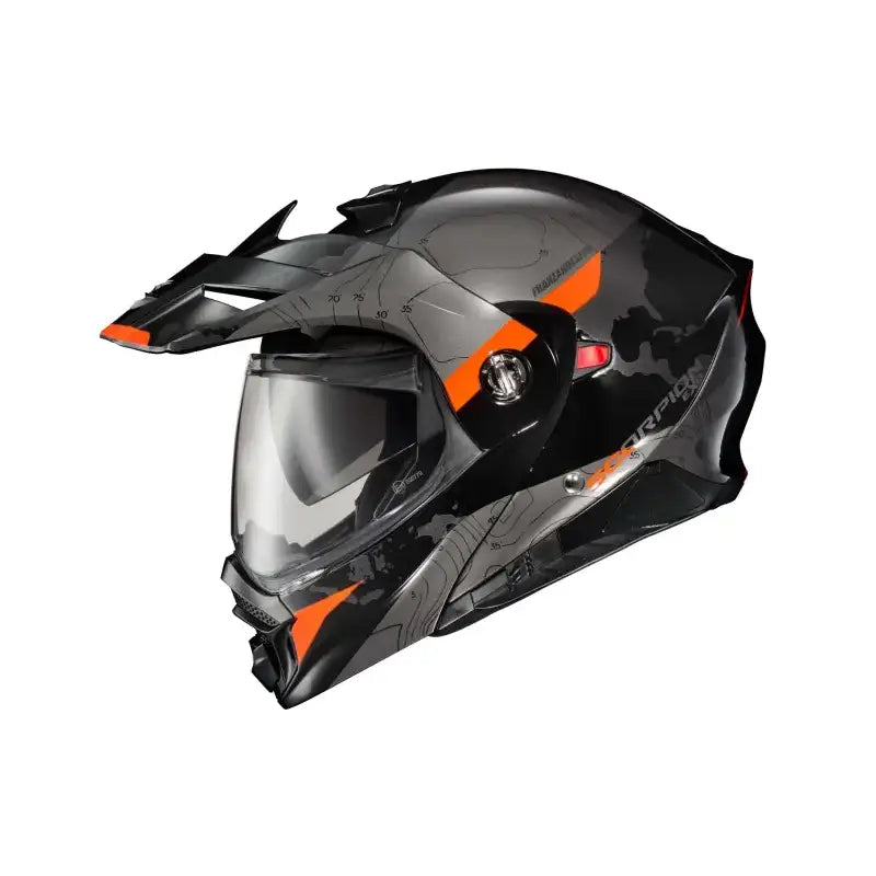 SCORPION EXO 96-1038 Exo At960 Modular Helmet Topographic Black/Orange 3x