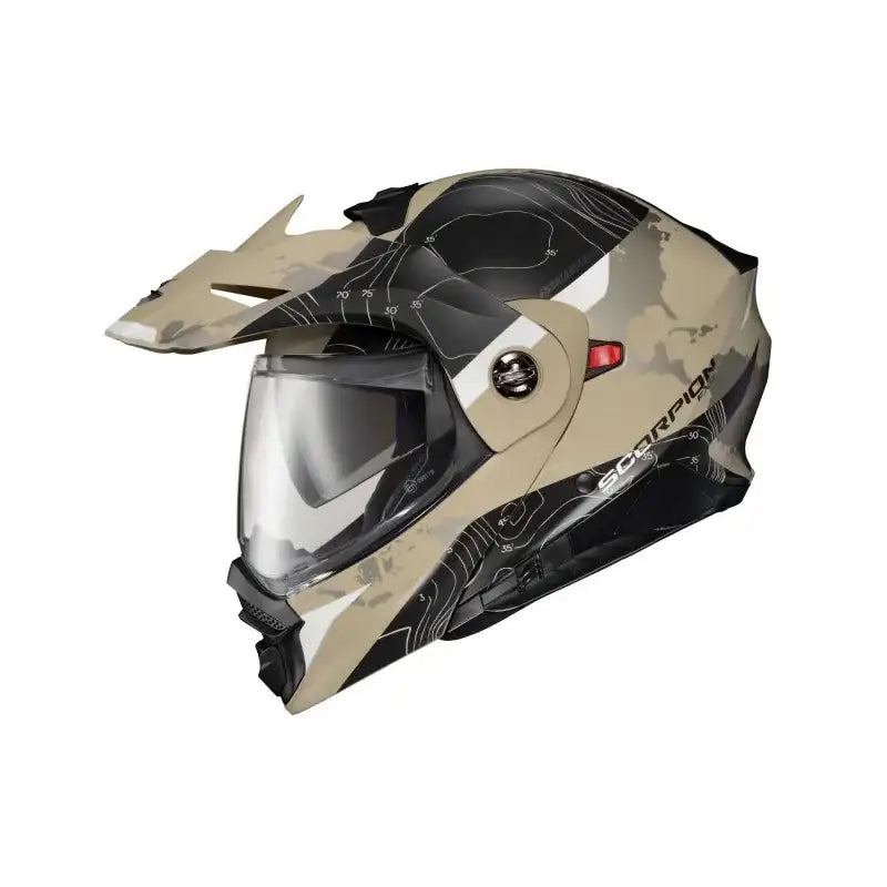 SCORPION EXO 96-1046 Exo At960 Modular Helmet Topographic Sand/Black Xl