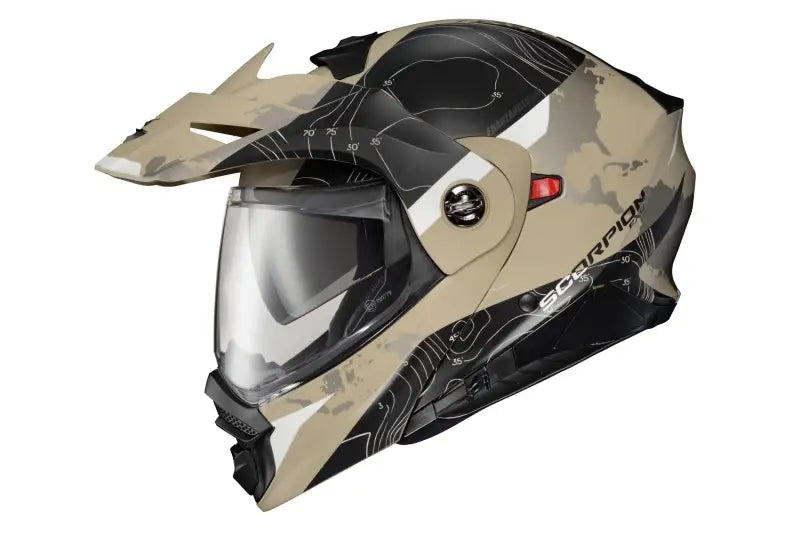 SCORPION EXO 96-1046 Exo At960 Modular Helmet Topographic Sand/Black Xl