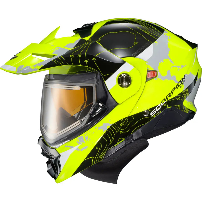96-1053-EC Scorpion Exo Exo-At960 Cold Weather Helmet Topographic Hi-Vis Sm (Electr