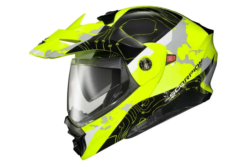 SCORPION EXO 96-1053 Exo At960 Modular Helmet Topographic Hi Vis/Black Sm