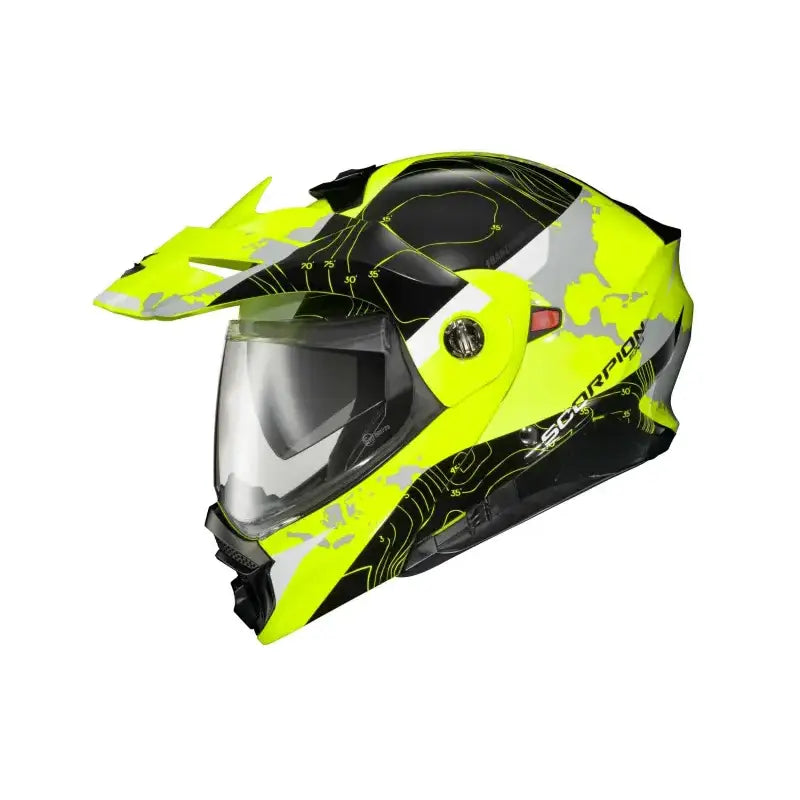 SCORPION EXO 96-1053 Exo At960 Modular Helmet Topographic Hi Vis/Black Sm