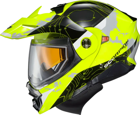 96-1056-SD Scorpion Exo Exo-At960 Cold Weather Helmet Topographic Hi-Vis Xl (Dual) - RV and Auto Parts