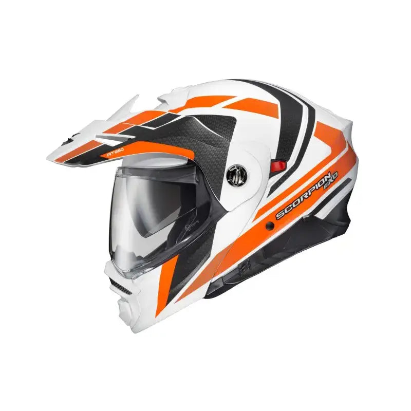 SCORPION EXO 96-1154 Exo At960 Modular Helmet Hicks White/Orange Md