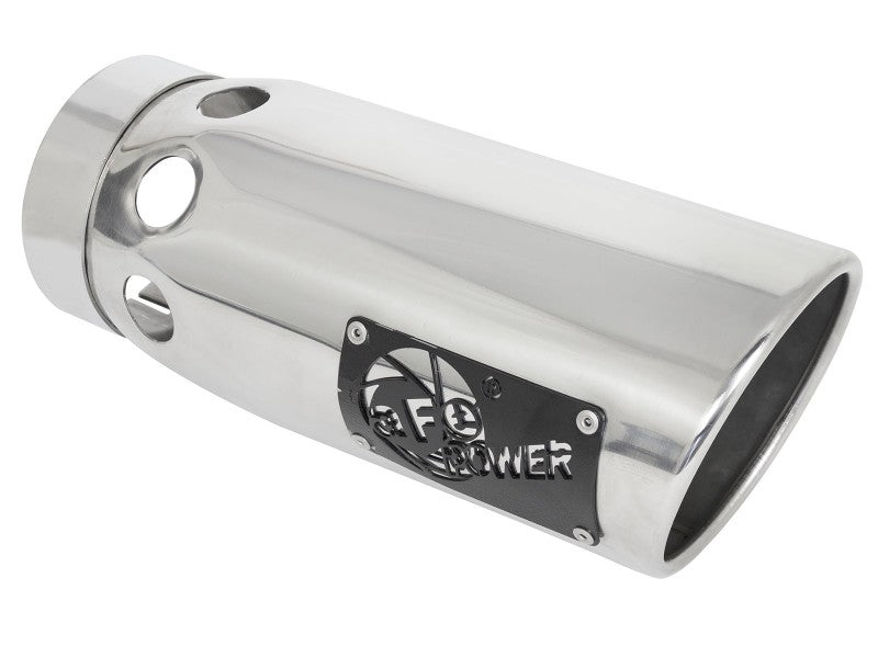 aFe 49-44125-P aFe Large Bore-HD 5 IN 409 SS DPF-Back Exhaust System w/Polished Tip 20-21 GM Truck V8-6.6L