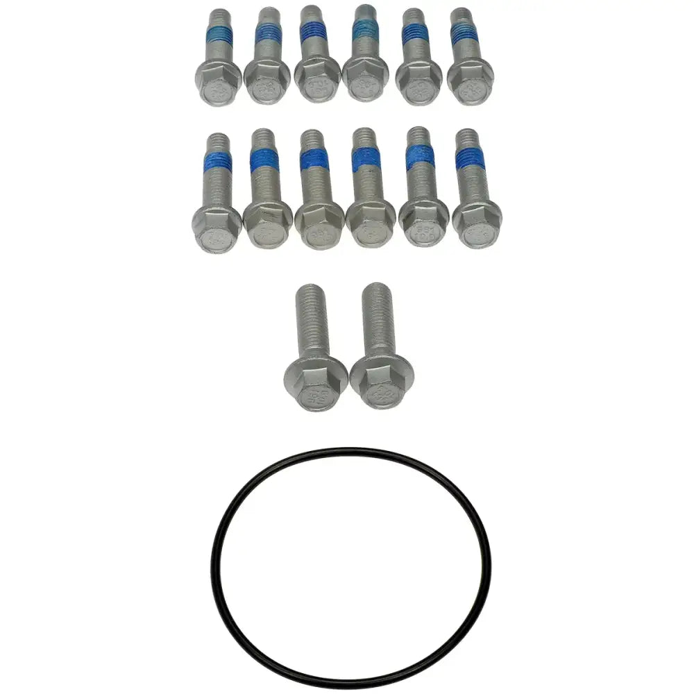 Bolts and black o-ring for Dorman hub rotor and caliper bracket assembly