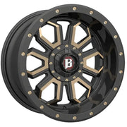 Black and gold Prestige Whl ballistic truck wheel 967200050-24FBFZN 20X10