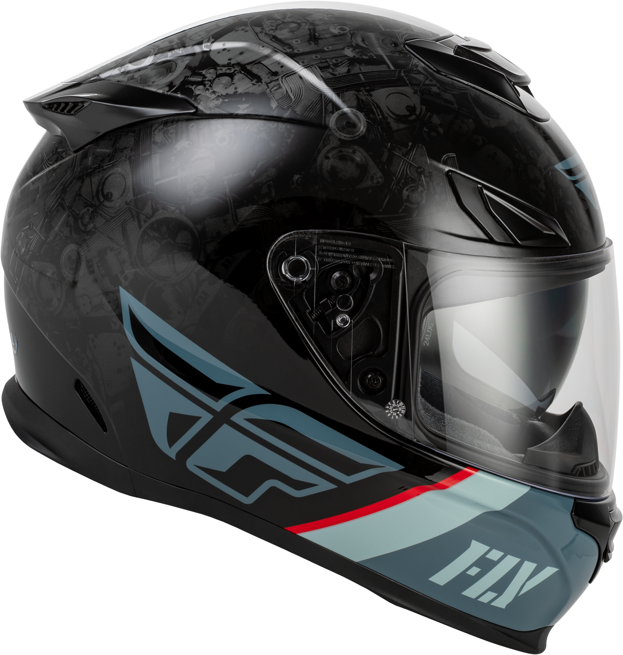 Sentinel Mech Helmet Black/Grey/Red Lg