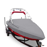 Covered boat on trailer showcasing Carver Boat Cover in the Carver Boat lineup