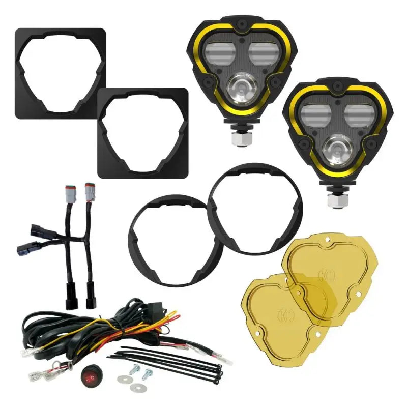 Motorcycle auxiliary fog light kit with dual mode for SAE Fog Light compatibility