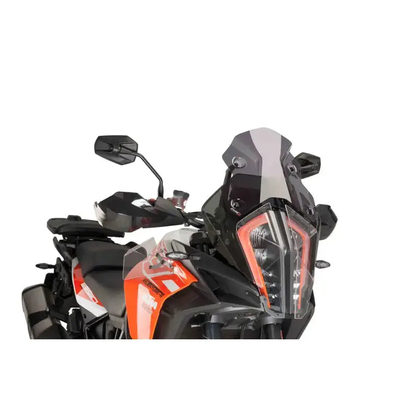 Orange and black motorcycle with 9716F Windscreen Racing Dark Smoke, perfect for RV parts & accessories