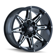 Mayhem 8090-8937M18 Mayhem 8090 Rampage 18x9 / 6x135 BP / 18mm Offset / 106mm Hub Black w/ Milled Spokes Wheel