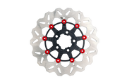 Gbrakes Wave Colored Brake Rotors Gbdu075 - Black Red Rotor 11.8 Floating RR Buttons