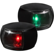 Black and clear lens LED Hella navigation lights pair with green and red illumination, ideal for automotive, RV, marine, and off-road use, ensuring optimal visibility and safety, RV Lighting, Audio & Electronics, AVADA - Best Sellers, Must Haves.