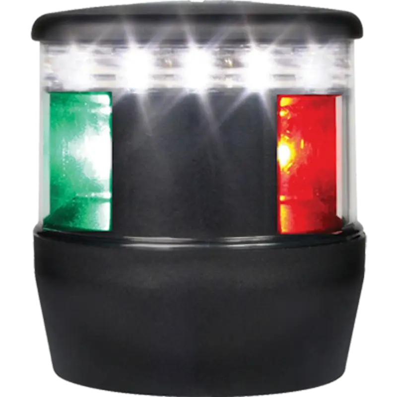 Black boat navigation light with green and red lenses, tricolor LED, Hella Lights Tricolor