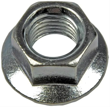 Silver flanged hex nut from Dorman hex nuts collection shown in the image