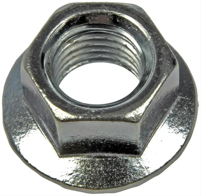 Silver flanged hex nut from Dorman hex nuts collection shown in the image