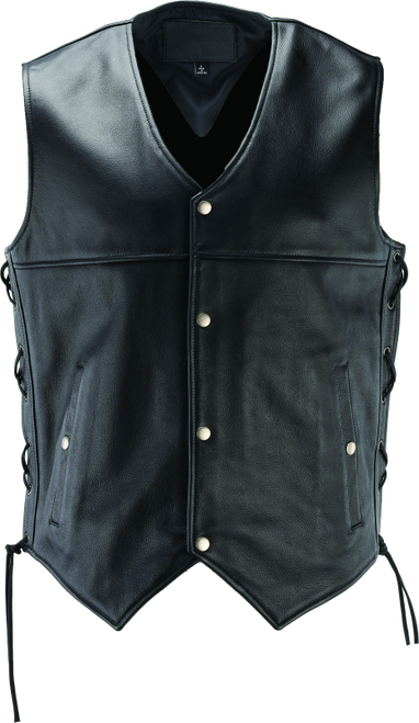 River Road Old Skool Leather Vest Black - Large - 094433