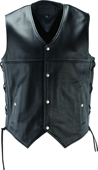 River Road Old Skool Leather Vest Black - 2XL - 094435