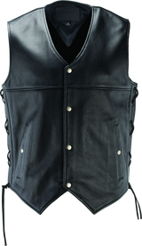 River Road Old Skool Leather Vest Black - Small - 094431